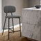 Armen Living Rococo 26" Gray Faux Leather and Metal Counter Height Bar Stool LCROBABLGRY26 - alternate 2